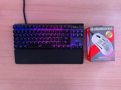 SteelSeries Apex Pro TKL + Aerox 3 gaming muis, Computers en Software, Toetsenborden, Gebruikt, Qwerty, Bedraad, Gaming toetsenbord