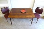 prachtige vintage uitschuifbare palissander eettafel, Ophalen, Gebruikt, Mid century, Vijf personen of meer