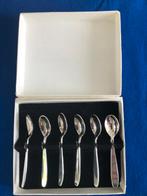 Zes verzilverde advocaatlepeltjes in originele doosje, Ophalen of Verzenden