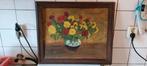 pot met bloemen olieverfschilderij, Antiek en Kunst, Kunst | Schilderijen | Klassiek, Ophalen of Verzenden