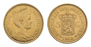 gouden vijfje 5 gulden 1912 beschikbaar voor biedingen