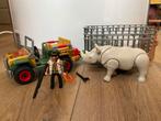 Playmobil Safari Auto met Neushoorn en Aanhanger - Complete, Ophalen of Verzenden, Zo goed als nieuw