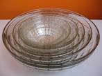 6x glazen nestschalen met decor spinnenweb jaren 60s, Ophalen of Verzenden