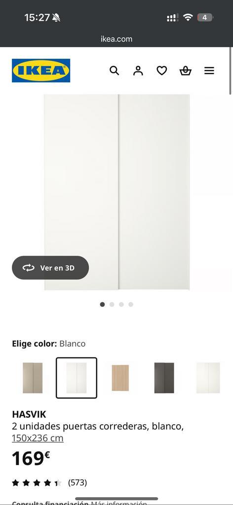 IKEA HASVIK – Set schuifdeuren (Wit) – Pair of Sliding Doors, Huis en Inrichting, Kasten | Overige, Nieuw, Ophalen of Verzenden