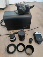 Minolta SR-T-303 vintage camera incl. 3 lenzen, koffer, Audio, Tv en Foto, Minolta, Ophalen of Verzenden, Zo goed als nieuw