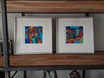 2 Zeefdrukken Marianne Naerebout, ingelijst, Antiek en Kunst, Ophalen