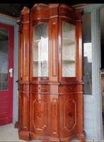 Klassieke Gebogen barok  Vitrinekast met Intarsia, Huis en Inrichting, Kasten | Vitrinekasten, Ophalen, Gebruikt, 50 tot 100 cm