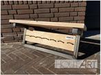 Industriële kapstok staal met steigerhout en legplank!