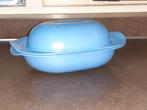 Tupperware ultrapro oven schaal 1,5 ltr blauw, Ophalen of Verzenden, Zo goed als nieuw, Blauw, Schaal