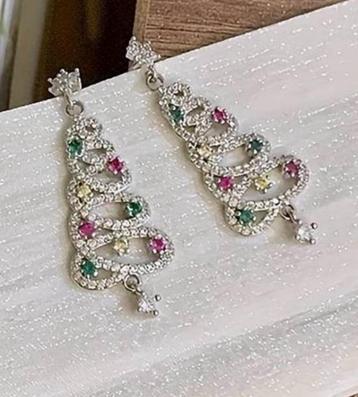 schitterende kristal / strass Kerst oorbellen Kerstboom beschikbaar voor biedingen