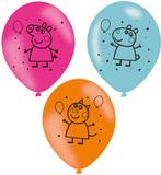 Peppa Pig ballonnen 6 stuks, Hobby en Vrije tijd, Feestartikelen, Nieuw, Versiering, Ophalen of Verzenden, Verjaardag