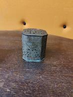 Antiek Octagonaal Messing/Verzilverd Geurdoosje - Gekeurd, Ophalen of Verzenden
