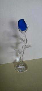 Blauwe Kristallen Roos 14.5 cm, Ophalen of Verzenden