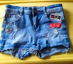 Denim Broekje met Applicaties - Maat 158-164, Ophalen of Verzenden, Gebruikt, Meisje, Broek