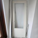 Binnendeur met glas en kozijn, Doe-het-zelf en Verbouw, Ophalen of Verzenden, Glas, Binnendeur, 200 tot 215 cm