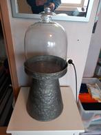 Stolp glas/ zink voet, Ophalen of Verzenden, Zo goed als nieuw, Glas, Minder dan 50 cm