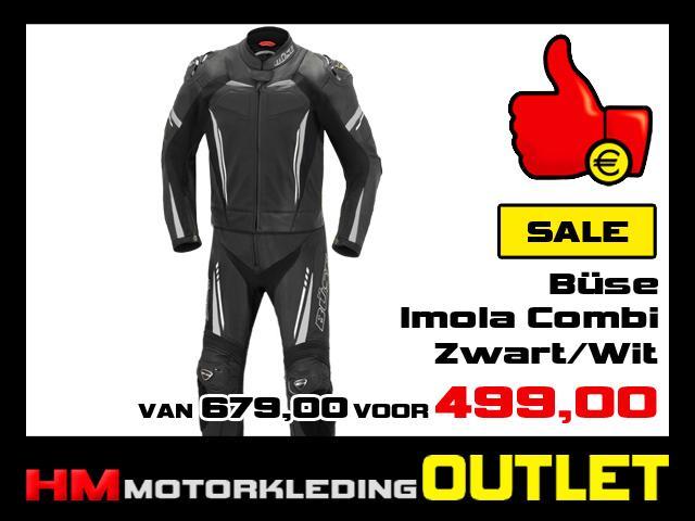 Leren motorpak Buse Imola Combi Zwart-Wit - MEN, Motoren, Kleding | Motorkleding, Combipak, Heren, Nieuw met kaartje, Ophalen