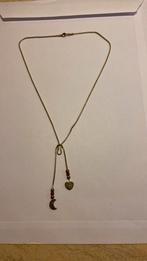 Ketting zilver met hangers en bloedkoraal 45 cm lang, Ophalen of Verzenden, Zilver, Ketting, Met edelsteen