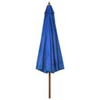 Parasol met houten paal 330 cm azuurblauw, Tuin en Terras, Nieuw, Sdi, Bdr, Stokparasol
