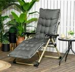 Verstelbare Relaxfauteuil met Kussens, Nieuw, Ophalen of Verzenden, Metaal, 150 cm of meer