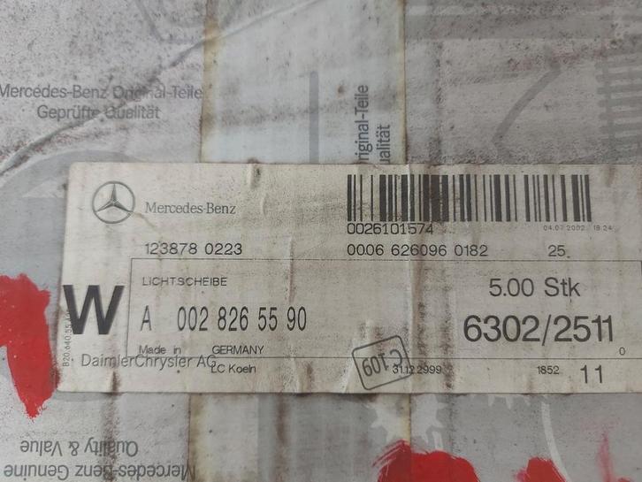Origineel Mercedes-Benz koplampglas W126 LINKS EN RECHTS NOS, Auto-onderdelen, Verlichting, Mercedes-Benz, Nieuw, Ophalen of Verzenden