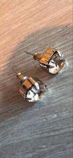 Otazu verguld gouden oorbellen zirkonia bruin niet gedragen, Sieraden, Tassen en Uiterlijk, Oorbellen, Ophalen of Verzenden