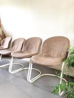 Waanzinnig mooie set (4) Vintage Design SLEDESTOELEN tlc, Huis en Inrichting, Ophalen, Gebruikt, Bruin, Metaal