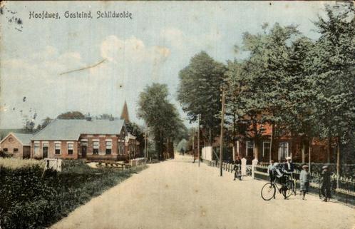 Hoofdweg Oosteind Schildwolde, Verzamelen, Ansichtkaarten | Nederland, Gelopen, Groningen, Voor 1920, Ophalen of Verzenden