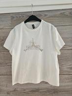 beige crop top met Parijs van H&M maat M, Maat 38/40 (M), H&M, Beige, Ophalen of Verzenden