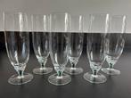 6 Bohemia Belfor Exquisite glazen met groene slinger in voet, Antiek en Kunst, Ophalen of Verzenden