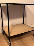 Bar kastje/trolley warm eiken/zwart, Huis en Inrichting, Tafels | Bijzettafels, Ophalen, Gebruikt, 55 tot 75 cm, 60 cm of meer