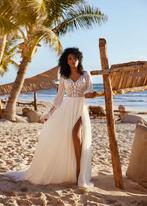 Boho trouwjurk zonder mouwen, Kleding | Dames, Trouwkleding en Trouwaccessoires, Ophalen, Trouwjurk, GBS Herve Paris, Wit