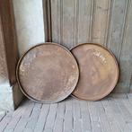 Stoer groot rond metalen dienblad plateau ø 55cm *Etage3*, Ophalen of Verzenden, Gebruikt