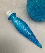 Blauwe Empoli fles bubbels, vaas karaf Italië vintage, Antiek en Kunst, Ophalen