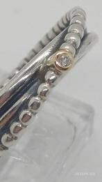 Pandora ring zilver/goud diamant - maat 56 & 58, 20 of groter, Ophalen of Verzenden, Zo goed als nieuw, Met edelsteen