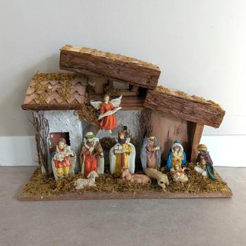 Vintage kerststal uit Duitsland. Steenharz figuren. beschikbaar voor biedingen