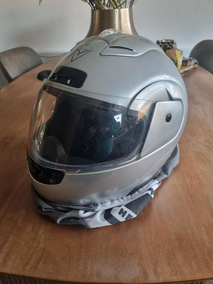 Zilveren Integraalhelm - DEMM - Maat S, Motoren, Kleding | Motorhelmen, Dames, Heren, Integraalhelm, M, Overige merken, Tweedehands
