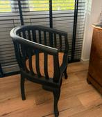 Zwarte stoel met rieten zitting, Huis en Inrichting, Stoelen, Ophalen, Gebruikt, Zwart, Eén