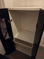 Leuke zwart/witte kinderkledingkast met spiegel, Ophalen, Gebruikt