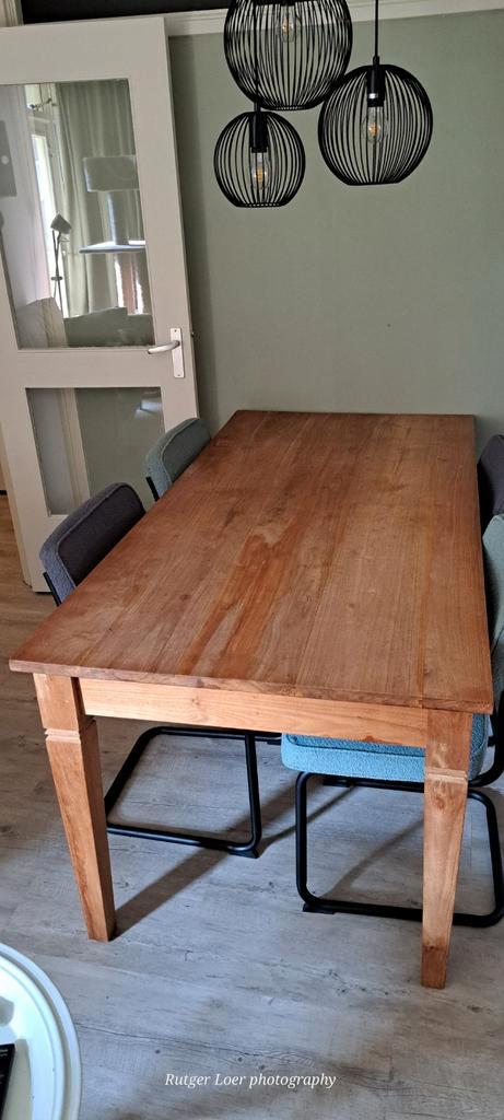 Prachtige teakhouten eettafel met ladens, Huis en Inrichting, Tafels | Eettafels, Gebruikt, 50 tot 100 cm, 150 tot 200 cm, Vijf personen of meer