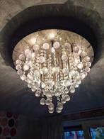 Plafondlamp met kristallen, Huis en Inrichting, Lampen | Kroonluchters, Ophalen, Gebruikt, Glas