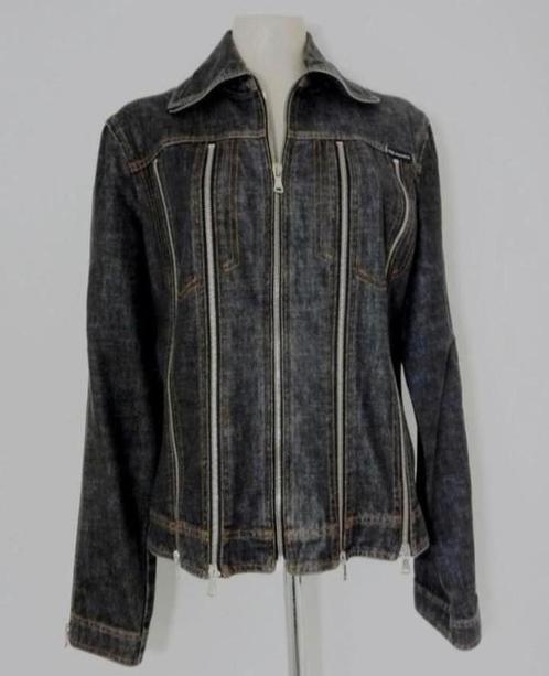 Donkergrijs gemêleerd designer spijkerjasje Dolce & Gabbana, Kleding | Dames, Jassen | Zomer, Zo goed als nieuw, Maat 42/44 (L)