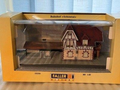 FALLER 130310: kant-en-klaar resin model station Schöntal, Wisselstroom, Brug, Tunnel of Gebouw, Nieuw, Ophalen