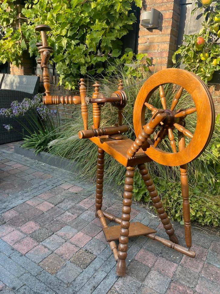 Spinnewiel hout, Hobby en Vrije tijd, Spinnewielen en Spinnen, Gebruikt, Spinnewiel, Ophalen