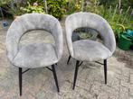 2 Grijze Eetkamerstoelen - Zo Goed Als Nieuw, Huis en Inrichting, Ophalen, Twee, Zo goed als nieuw, Stof