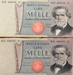 Biljetten Italiaanse lire, Postzegels en Munten, Bankbiljetten | Europa | Niet-Eurobiljetten, Ophalen of Verzenden, Italië, Setje