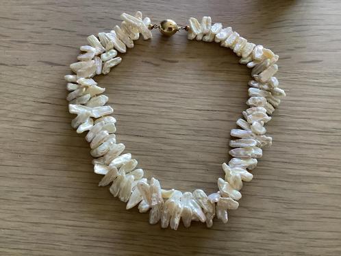 Parel ketting ., Sieraden, Tassen en Uiterlijk, Kettingen, Zo goed als nieuw, Goud, Wit, Ophalen of Verzenden