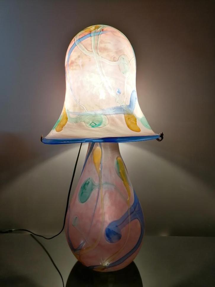 grote paddenstoel Art Glass lamp "Jean Luc Gambier", Antiek en Kunst, Antiek | Lampen, Ophalen
