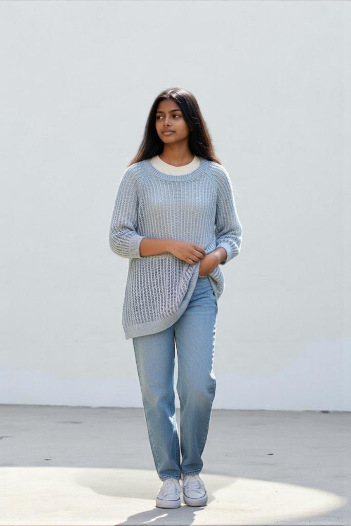 Arket – Timeless Sky Blue Raglan Sleeve Wool Sweater XS/S 💎, Kleding | Dames, Truien en Vesten, Zo goed als nieuw, Maat 34 (XS) of kleiner