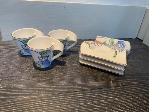 Villeroy & Boch New Wave espresso kopjes met schotel, Huis en Inrichting, Keuken | Servies, Zo goed als nieuw, Kop(pen) en/of Schotel(s)